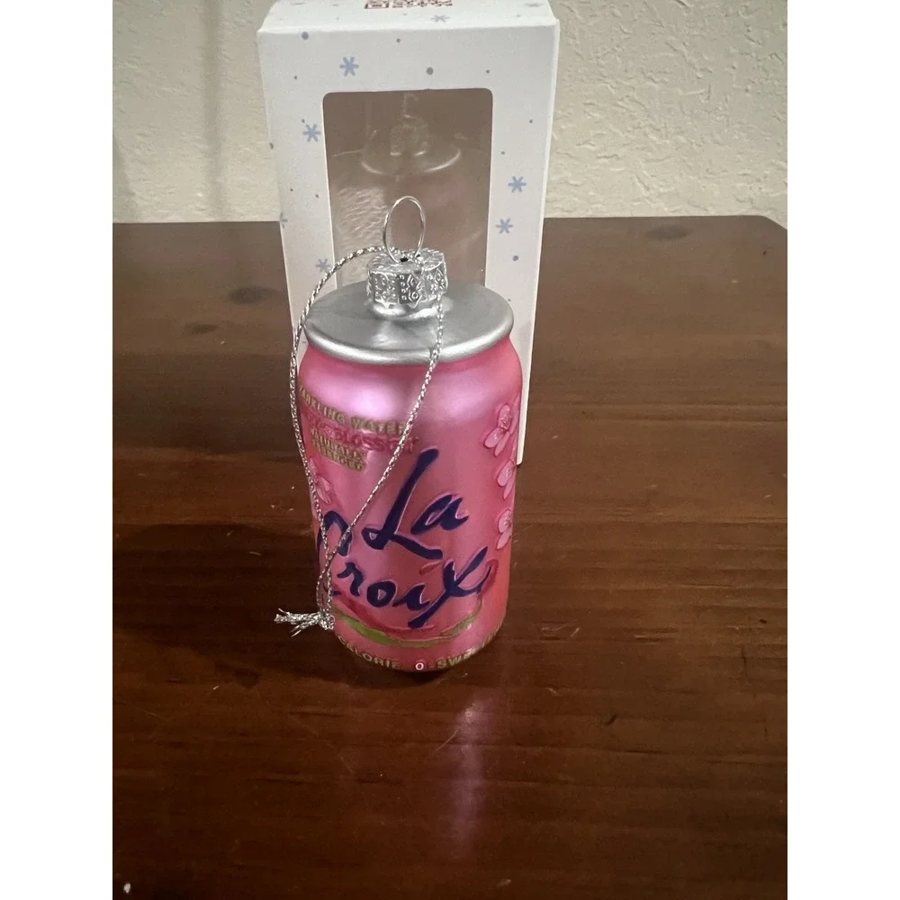 New‎ Lacroix Cherry Blossom Christmas Ornament Sparkling Water Can Holiday
